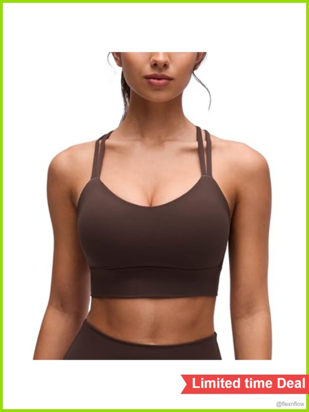 CRZ YOGA Butterluxe Molded Cup Strappy Sports Bra Light Support Yoga